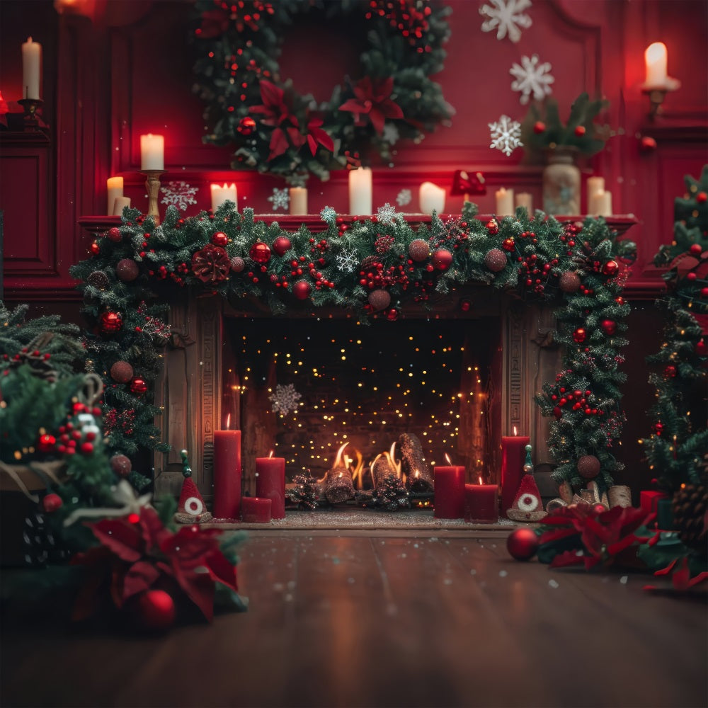 Christmas Backdrop Photography Fireplace Scene Backdrop BRP10-130