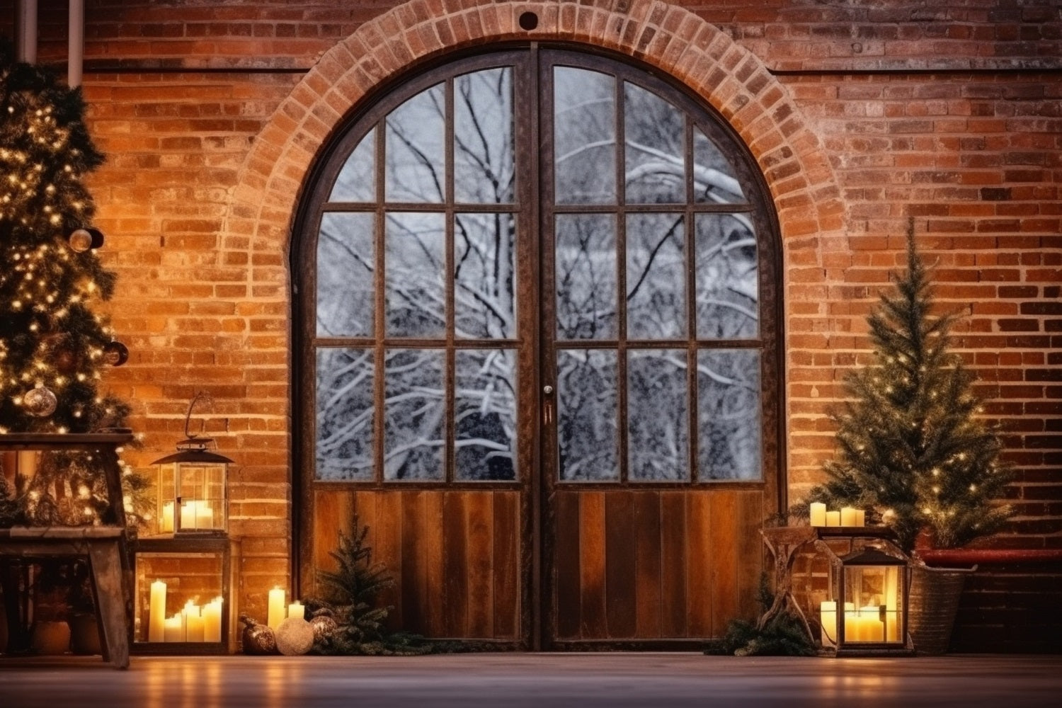 Christmas Backdrop Ideas Warm Entrance Glow Backdrop BRP10-135