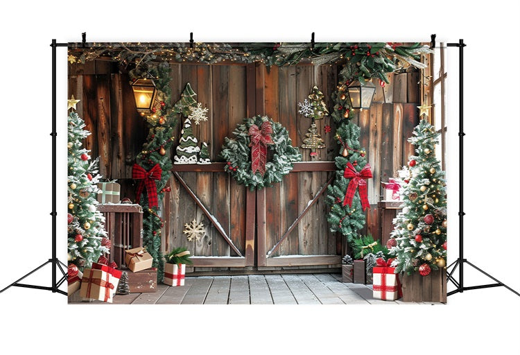 Photo Backdrop Christmas Rustic Corner Gifts Cheer Backdrop BRP10-145