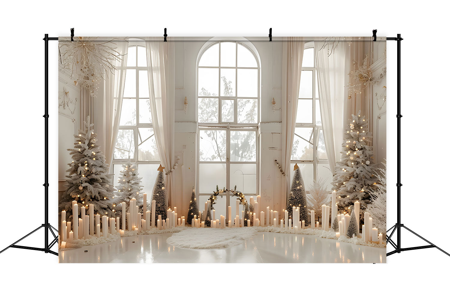 Merry Christmas Backdrop Scene Candles Backdrop BRP10-152