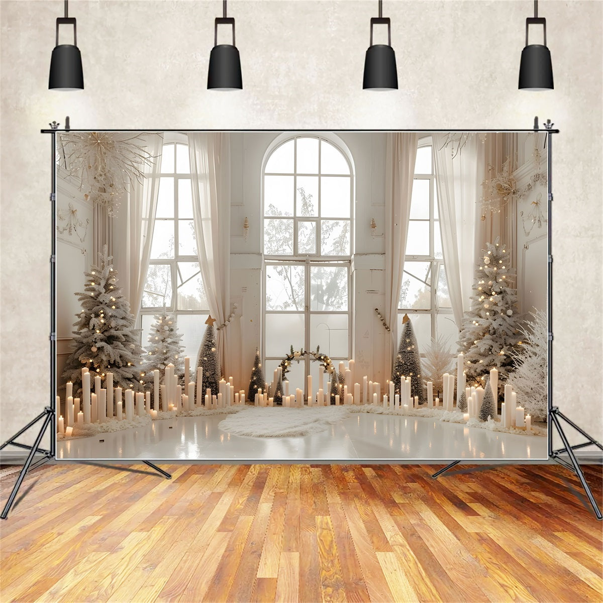 Merry Christmas Backdrop Scene Candles Backdrop BRP10-152