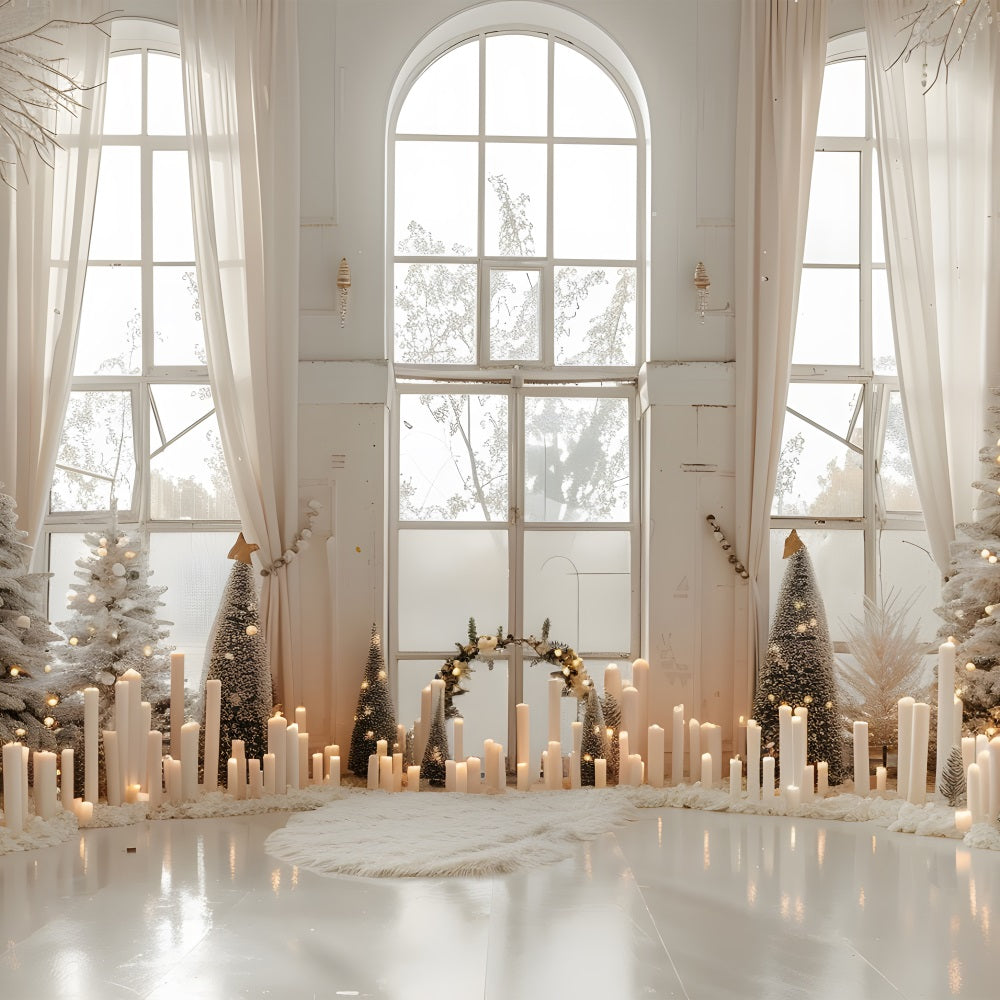 Merry Christmas Backdrop Scene Candles Backdrop BRP10-152