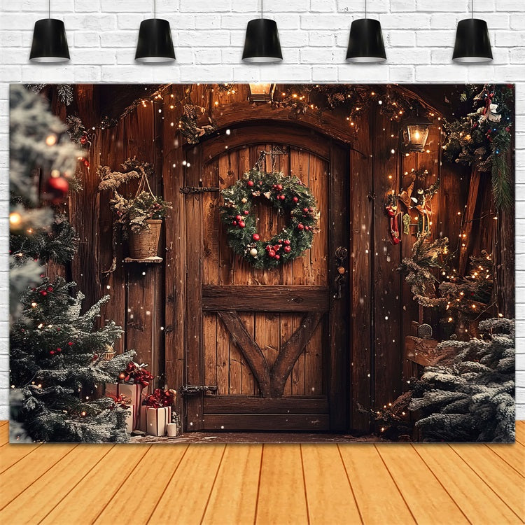 Winter Christmas Backdrop Door Decorations Backdrop BRP10-160