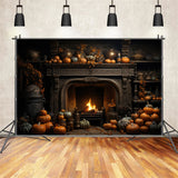 Halloween Backdrops Warm Pumpkin Hearth Halloween Decor Backdrop BRP10-166