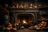 Halloween Backdrops Warm Pumpkin Hearth Halloween Decor Backdrop BRP10-166