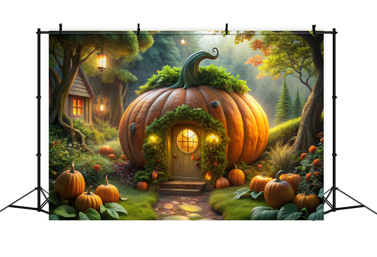 Halloween Backdrops Photos Fantasy Pumpkin Home Forest Backdrop BRP10-167