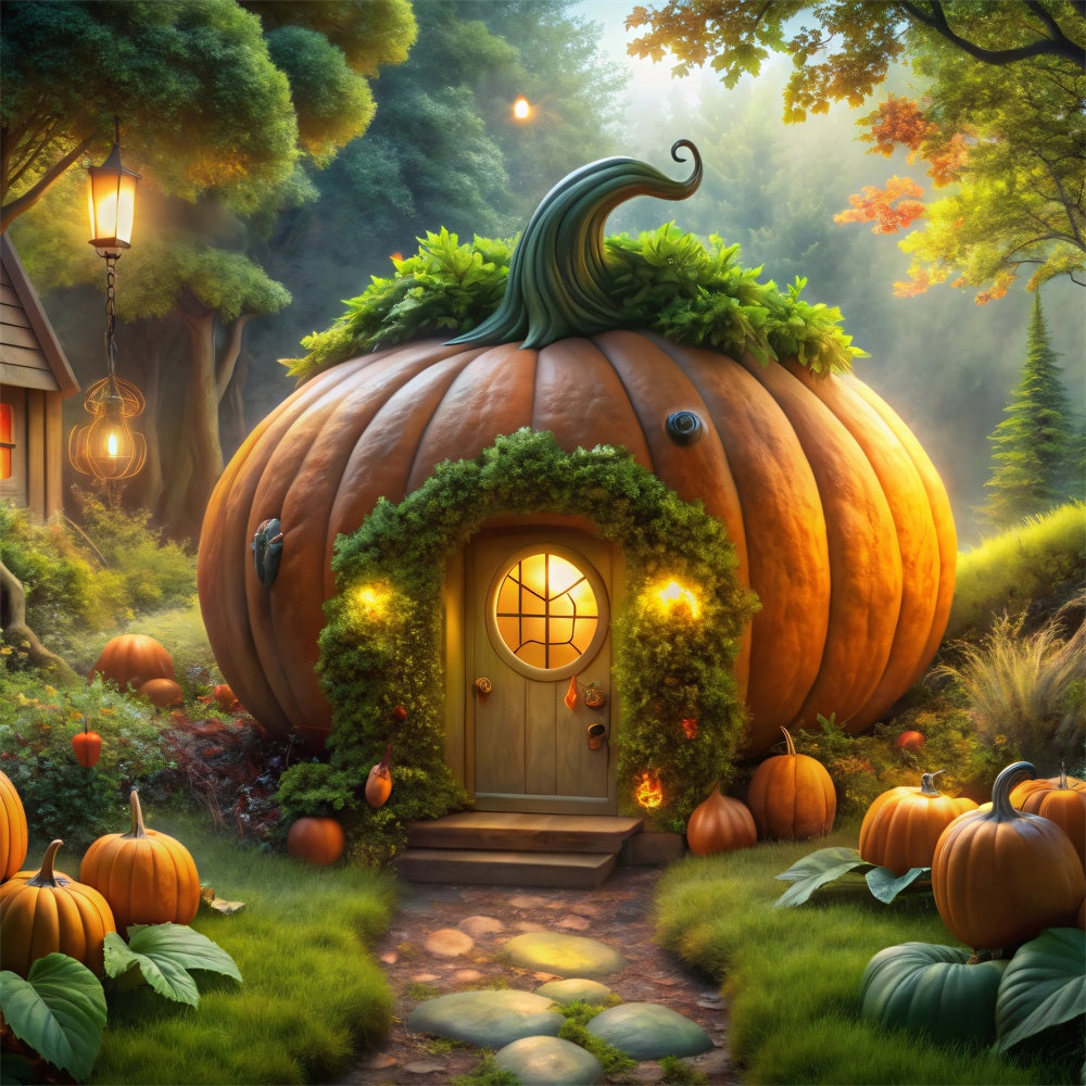 Halloween Backdrops Photos Fantasy Pumpkin Home Forest Backdrop BRP10-167