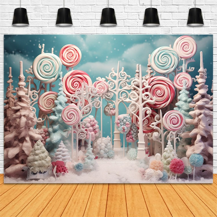 Winter Sweet Wonderland Snowy Candy Backdrop BRP10-17