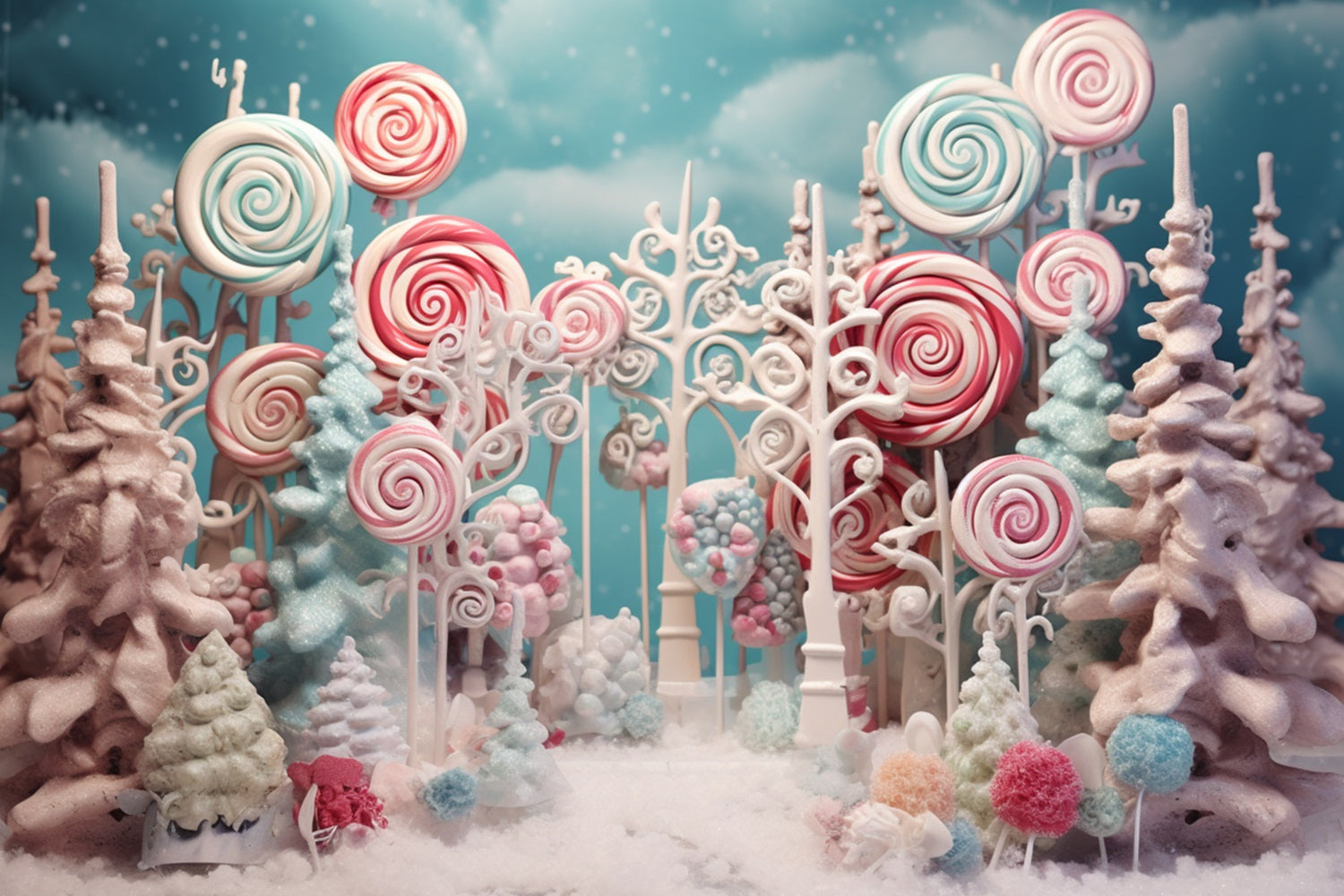 Winter Sweet Wonderland Snowy Candy Backdrop BRP10-17