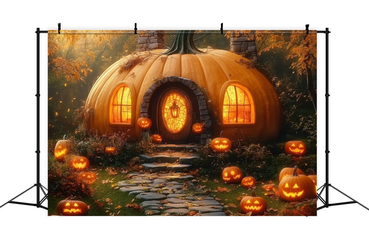 Large Halloween Backdrop Mystical Pumpkin Home Forest Backdrop BRP10-171