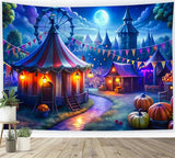 Halloween Picture Backdrop Dark Halloween Circus Scene Backdrop BRP10-173