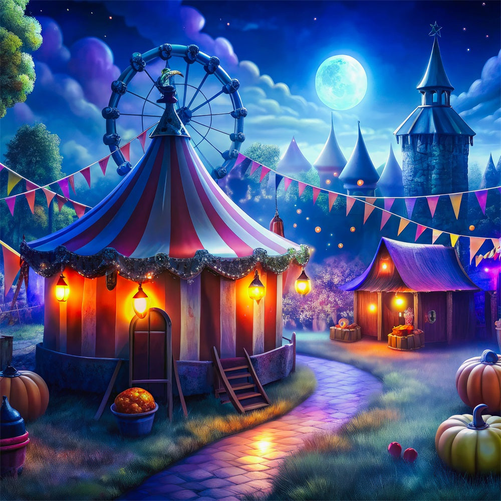 Halloween Picture Backdrop Dark Halloween Circus Scene Backdrop BRP10-173