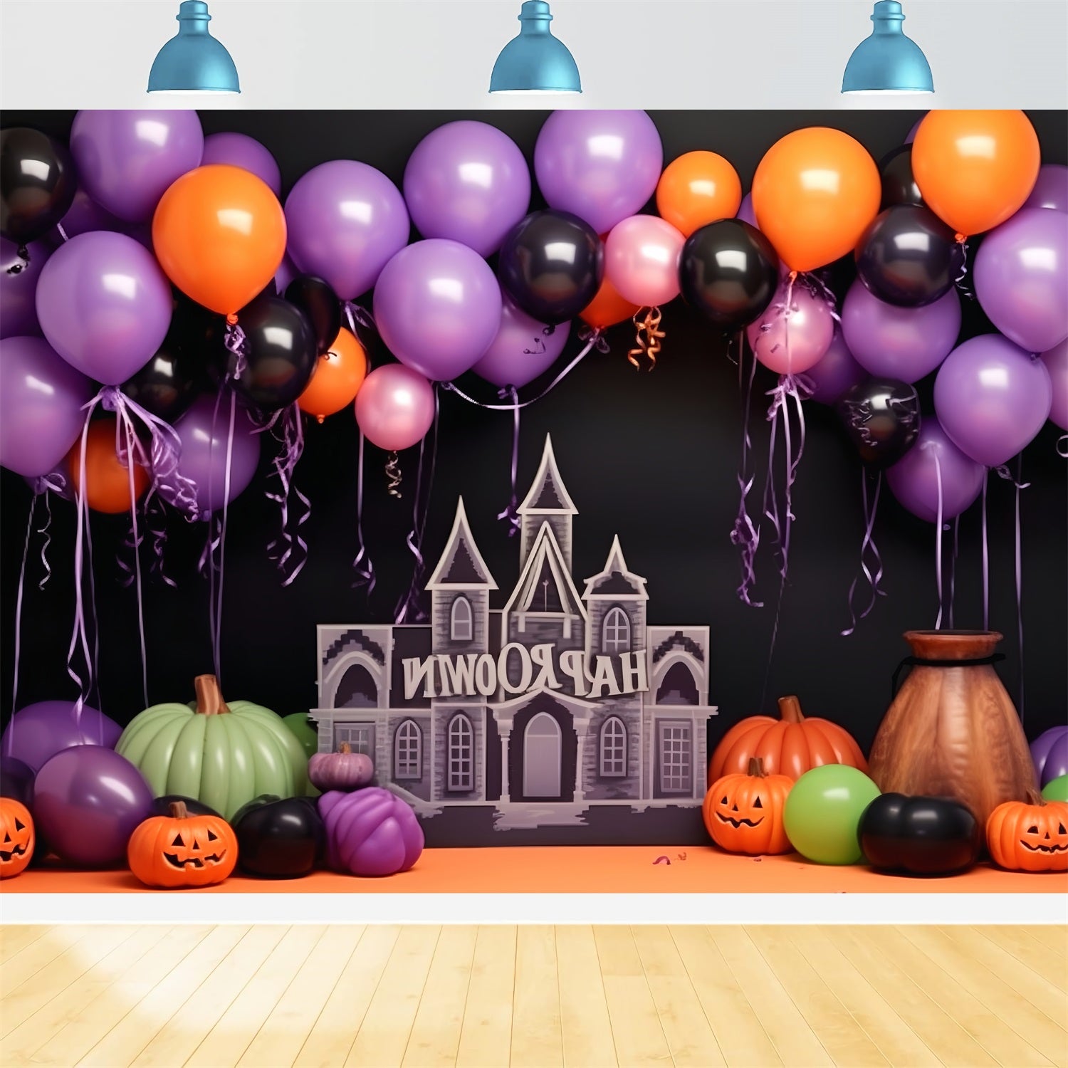 Backdrop Halloween Whimsical Halloween Celebration Scene Backdrop BRP10-175