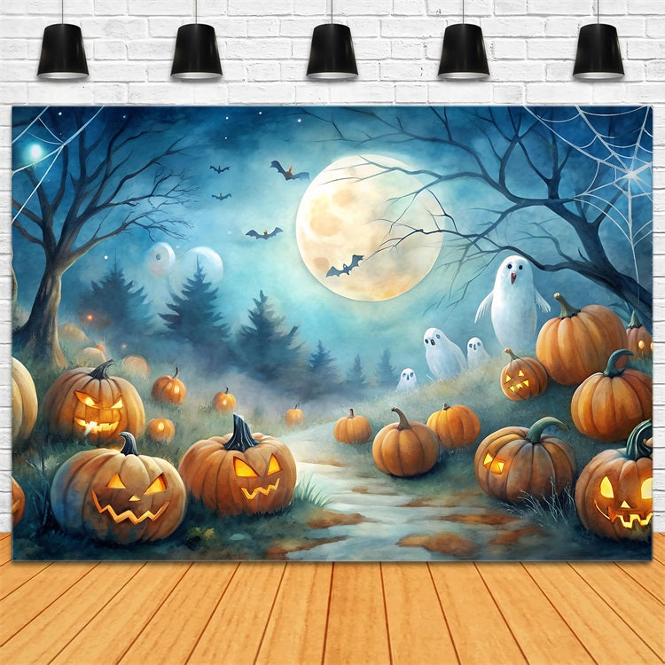 Halloween Backdrop Pumpkin Grove Ghosts Backdrop BRP10-183