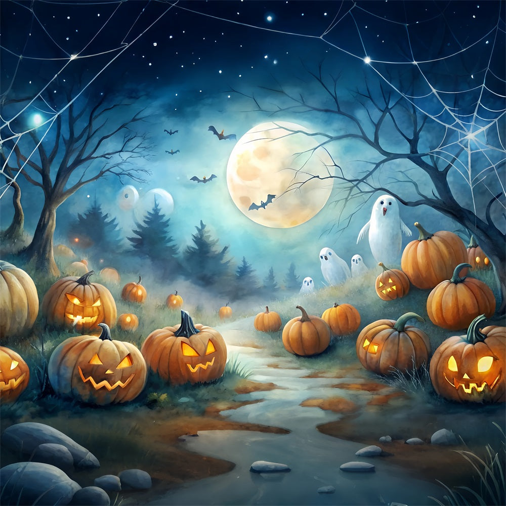 Halloween Backdrop Pumpkin Grove Ghosts Backdrop BRP10-183