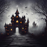 Halloween Picture Backdrop Spooky Castle Bats Pumpkins Backdrop BRP10-189