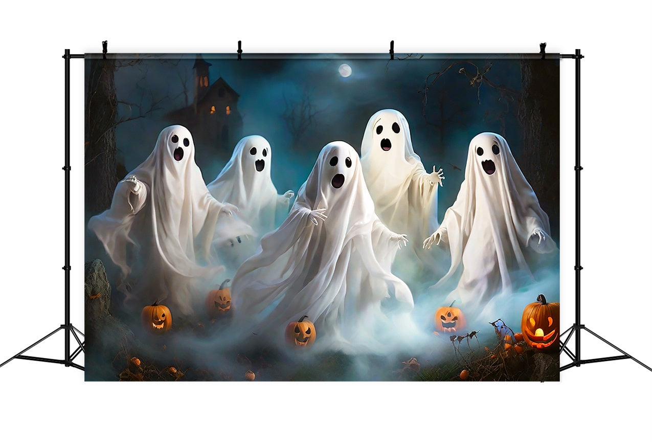 Backdrop For Halloween Ghosts Lanterns Fog Backdrop BRP10-198