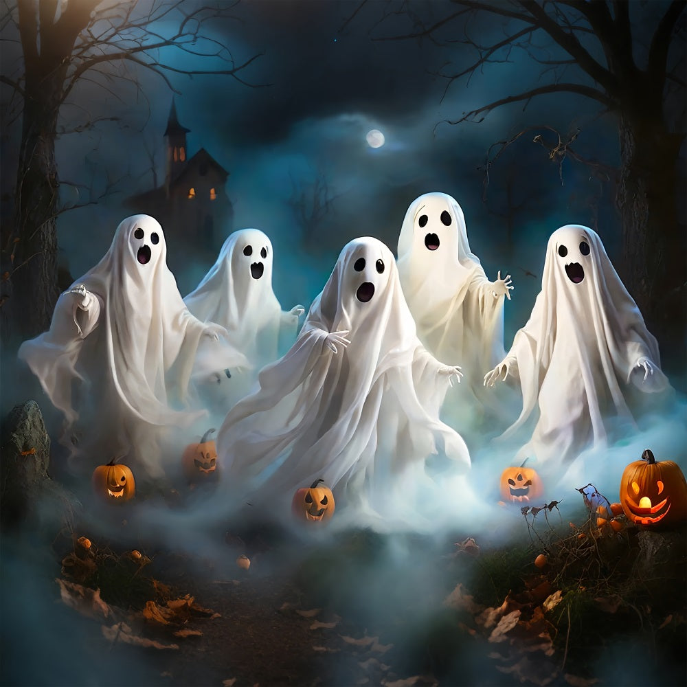 Backdrop For Halloween Ghosts Lanterns Fog Backdrop BRP10-198