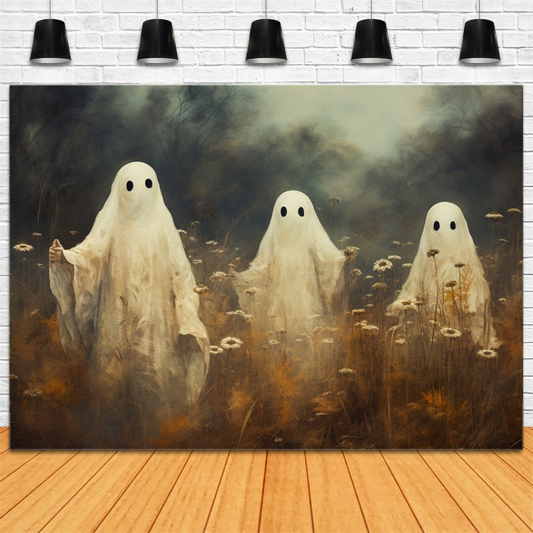 Backdrops For Halloween Ghosts Haunted Wildflowers Backdrop BRP10-199