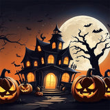 Halloween Party Backdrops Haunted House Full Moon Bats Backdrop BRP10-211