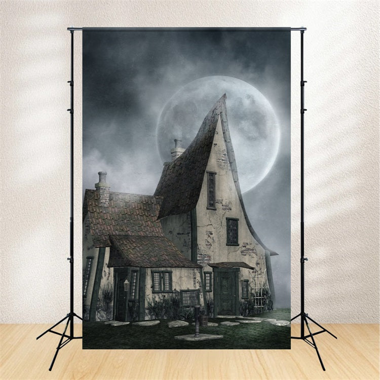 Backdrop For Halloween Haunted House Misty Moonlight Backdrop BRP10-221