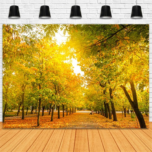 Fall Leaves Background Autumn Trees Golden Backdrop BRP10-234