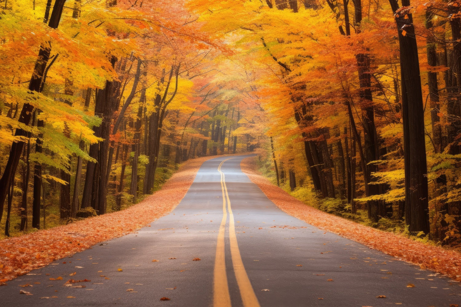 Fall Background Scenic Fall Forest Driveway Road Backdrop BRP10-236