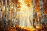 Fall Photography Backdrops Sunbeams Through Birch Backdrop BRP10-240