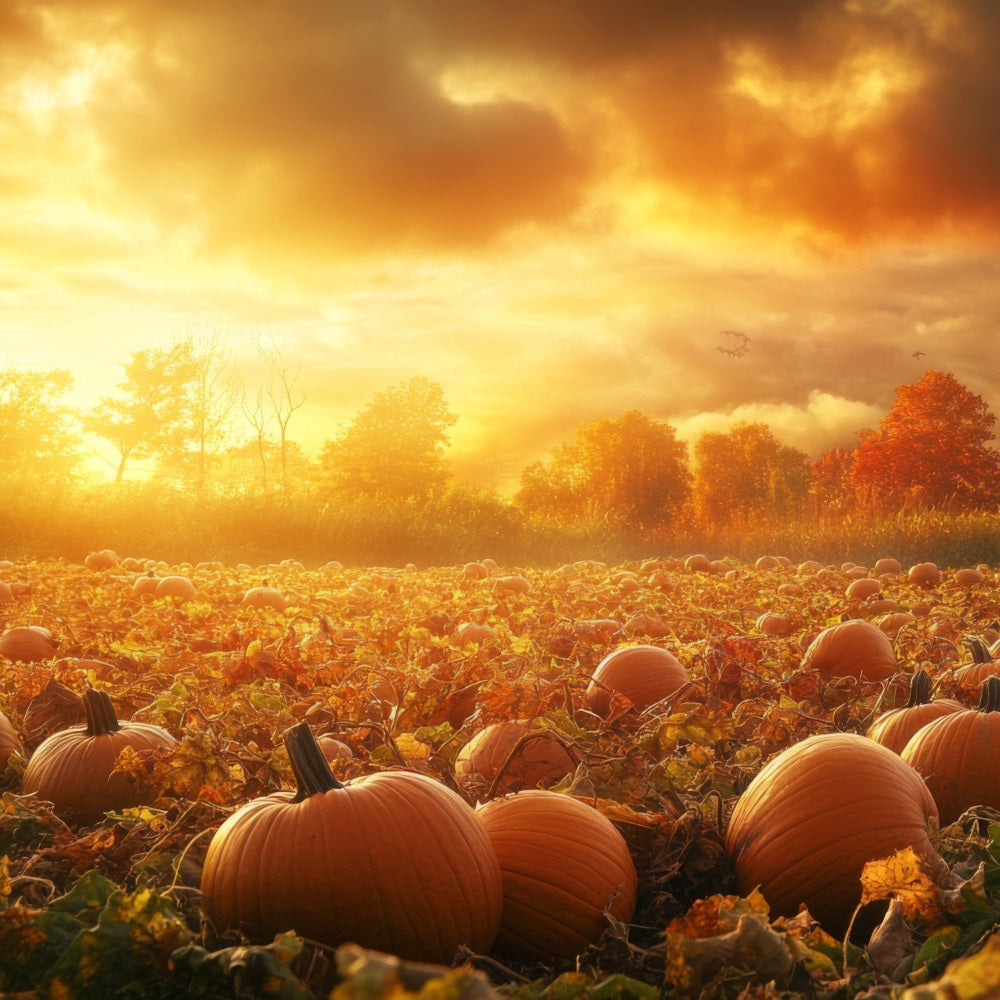 Fall Backdrops Sunset Glow Pumpkin Patch Backdrop BRP10-242