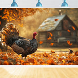 Fall Backdrop Ideas Rustic Cabin Turkey Leaves Backdrop BRP10-245