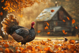 Fall Backdrop Ideas Rustic Cabin Turkey Leaves Backdrop BRP10-245