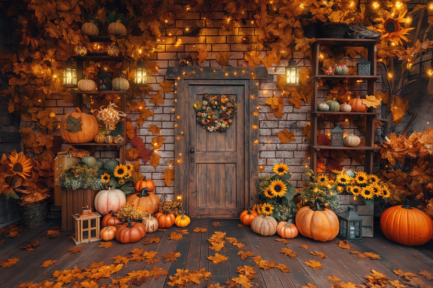 Fall Pictures Harvest Vibes Rustic Door Entrance Backdrop BRP10-249