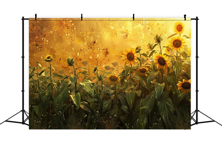 Fall Backdrops Sunflowers Golden Light Backdrop BRP10-251