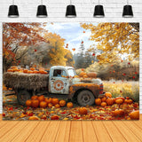 Fall Photo Booth Backdrop Truck Harvest Pumpkins Backdrop BRP10-259