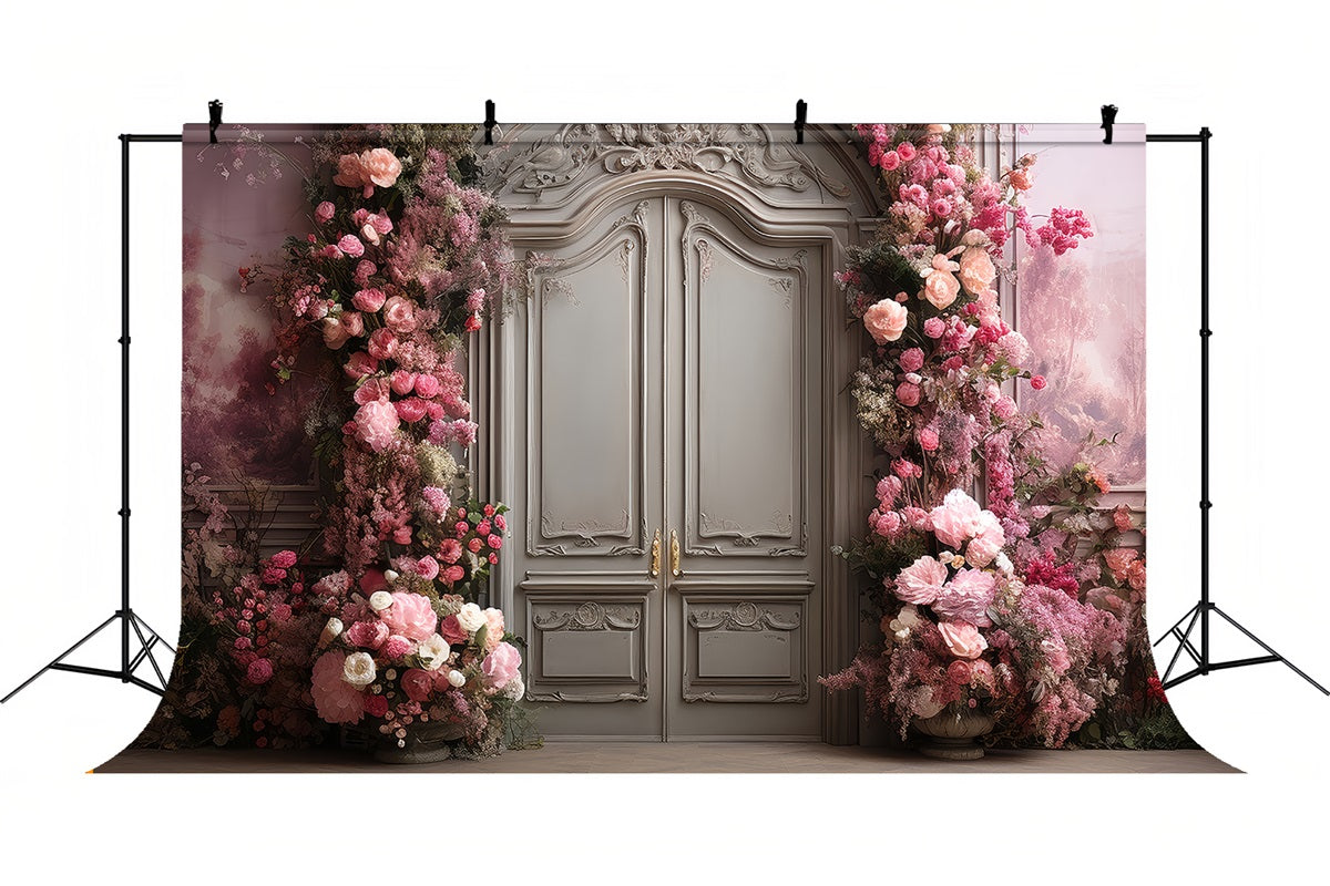 Retro Photography Backdrops Pink Floral Decor Backdrop BRP10-284