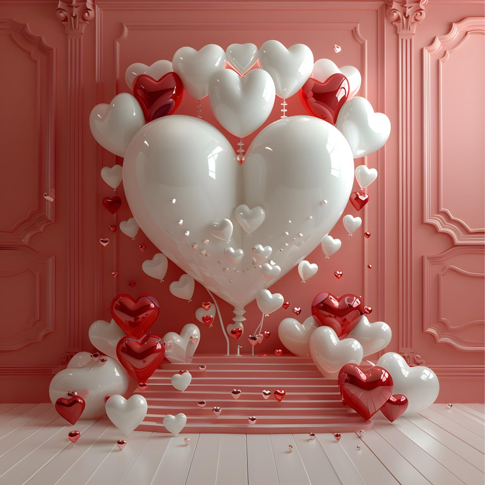 Retro Theme Backdrop Heart Balloon Backdrop BRP10-286