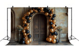 Arch Wall Backdrops Black Gold Balloon Display Backdrop BRP10-287