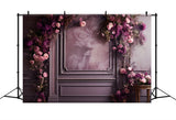 Retro Flower Background Pink Purple Adorned Wall Backdrop BRP10-291