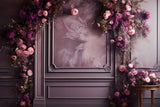 Retro Flower Background Pink Purple Adorned Wall Backdrop BRP10-291