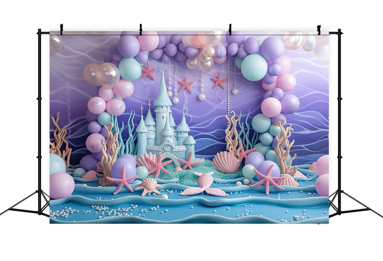 Birthday Backdrop Undersea World Castle Photography Backdrop BRP10-299