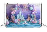 Birthday Backdrop Undersea World Castle Photography Backdrop BRP10-299