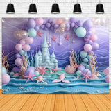 Birthday Backdrop Undersea World Castle Photography Backdrop BRP10-299