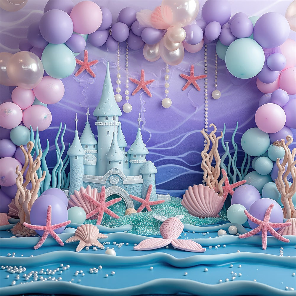 Birthday Backdrop Undersea World Castle Photography Backdrop BRP10-299