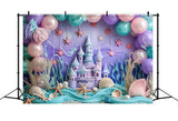 Birthday Backdrops Ocean Castle Starfish Backdrop BRP10-300