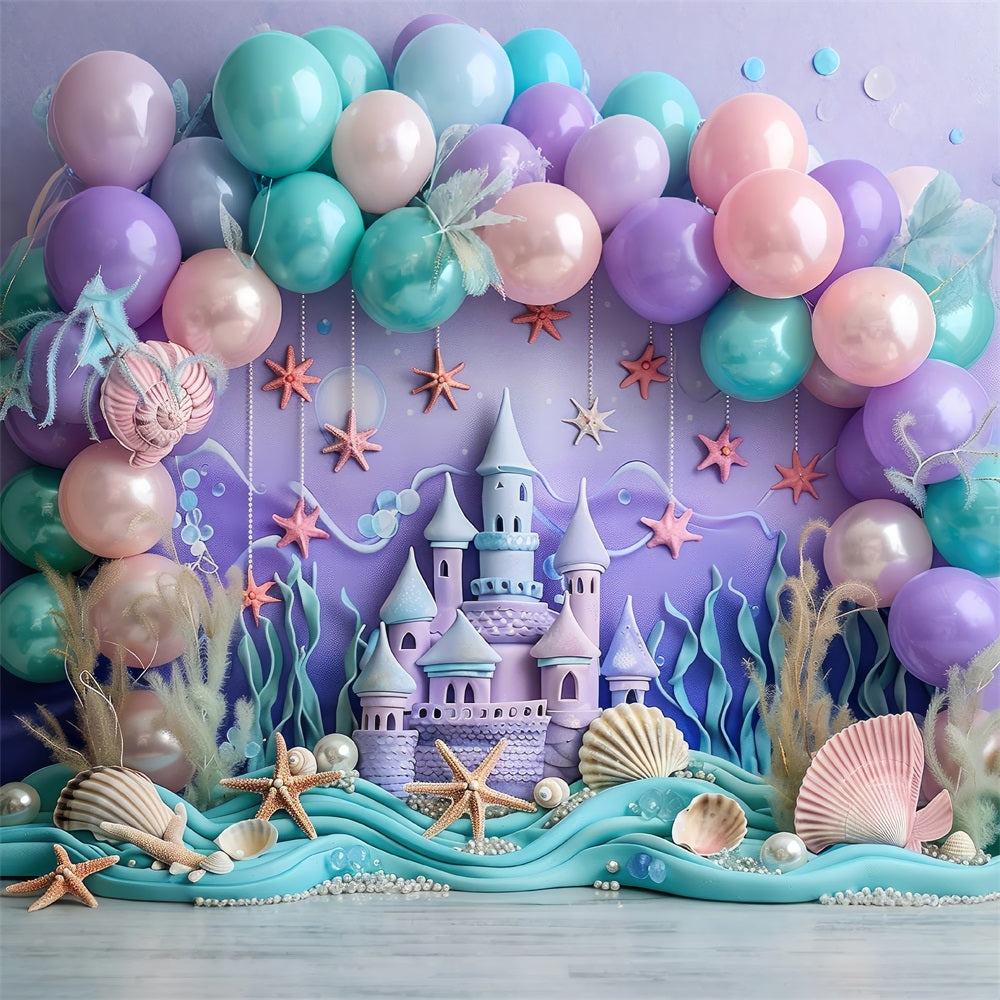 Birthday Backdrops Ocean Castle Starfish Backdrop BRP10-300