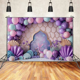 Happy Birthday Background Mermaid Tail Castle Backdrop BRP10-301