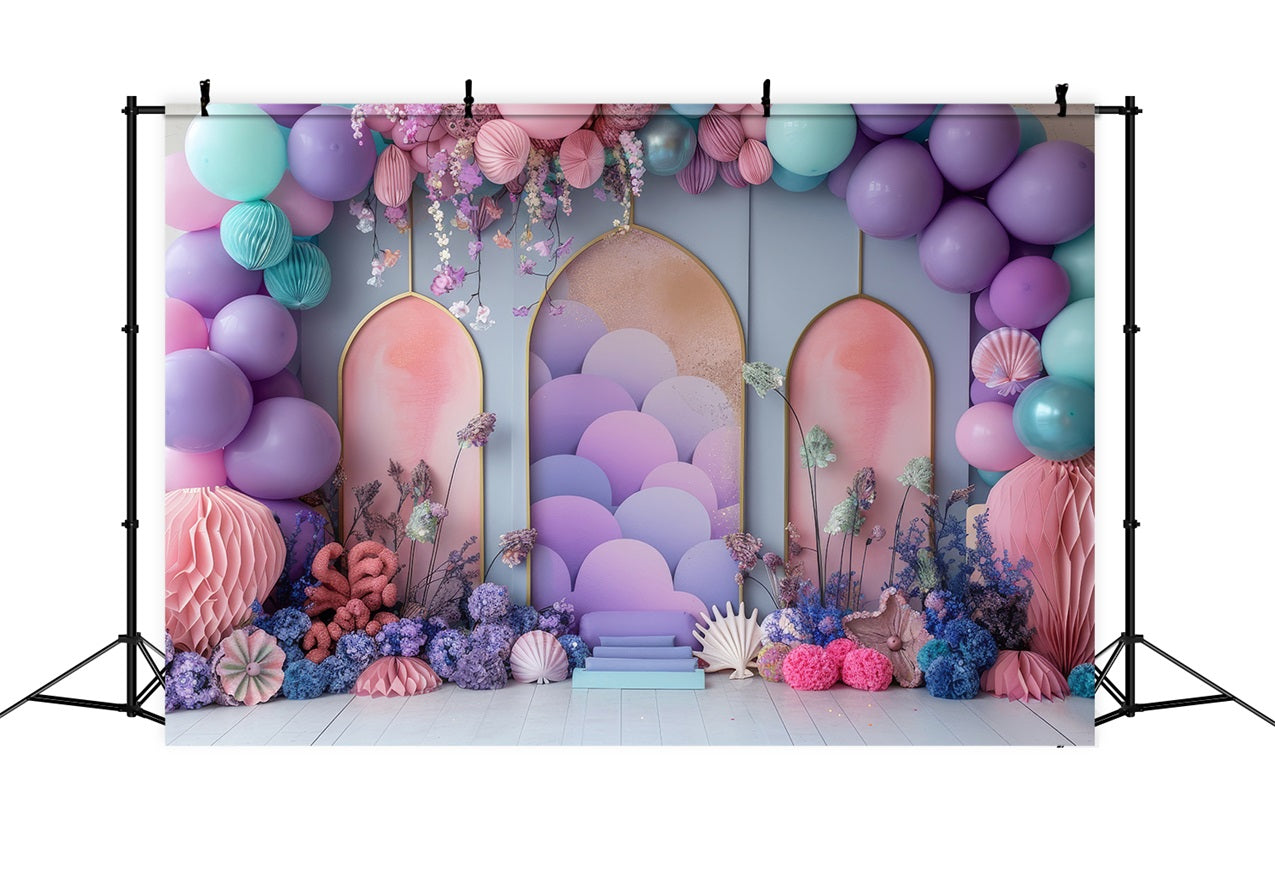 Birthday Background Pastel Balloon Party Backdrop BRP10-302