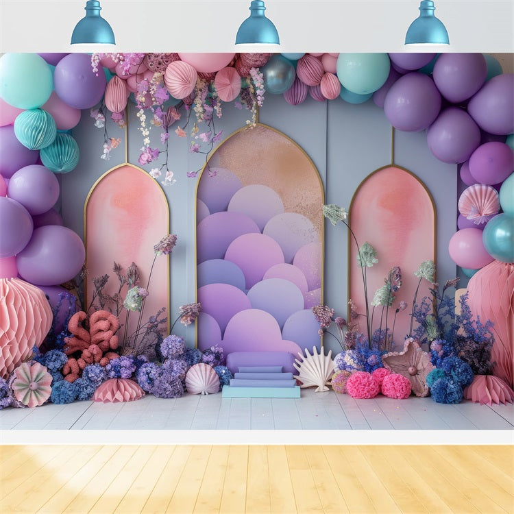 Birthday Background Pastel Balloon Party Backdrop BRP10-302