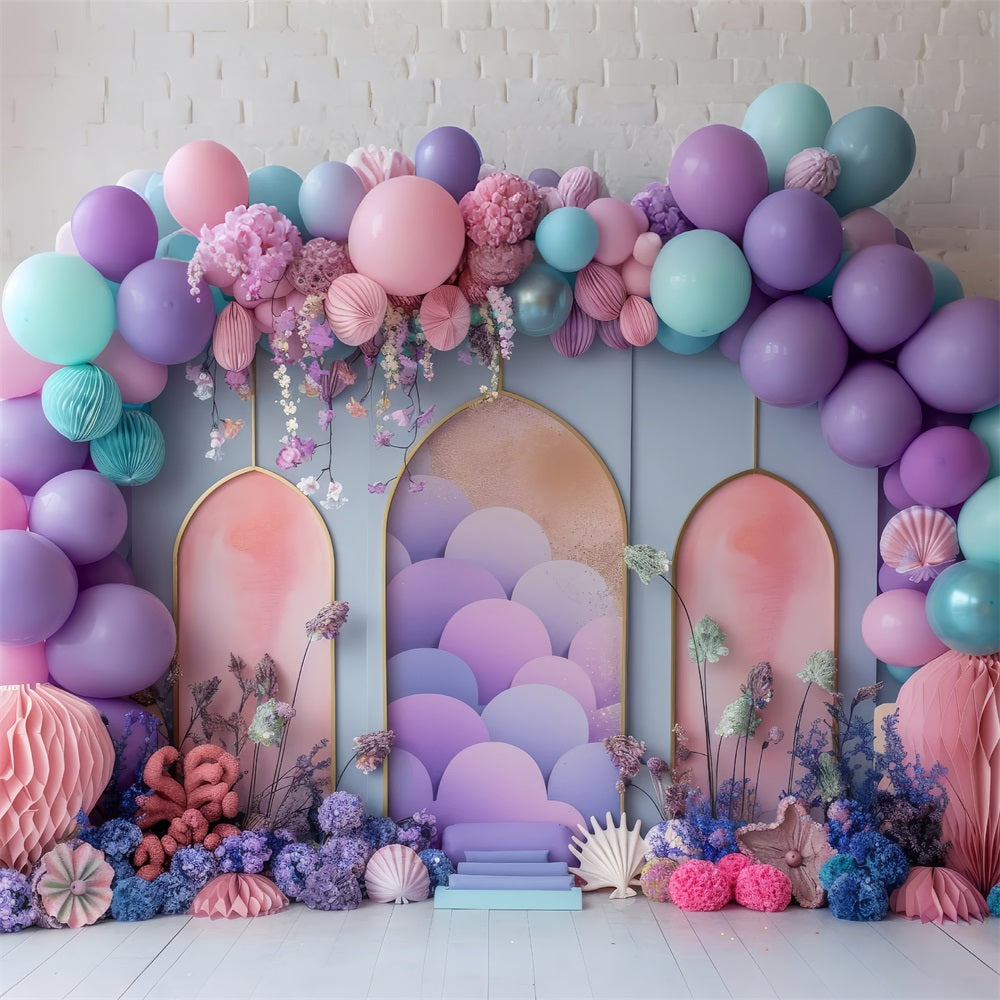 Birthday Background Pastel Balloon Party Backdrop BRP10-302