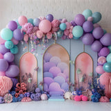 Birthday Background Pastel Balloon Party Backdrop BRP10-302